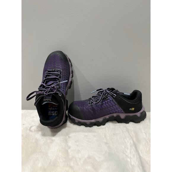 Women's Timberland PRO Powertrain Sport Alloy Toe Work Purple Sneaker Size 6W - Picture 7 of 11